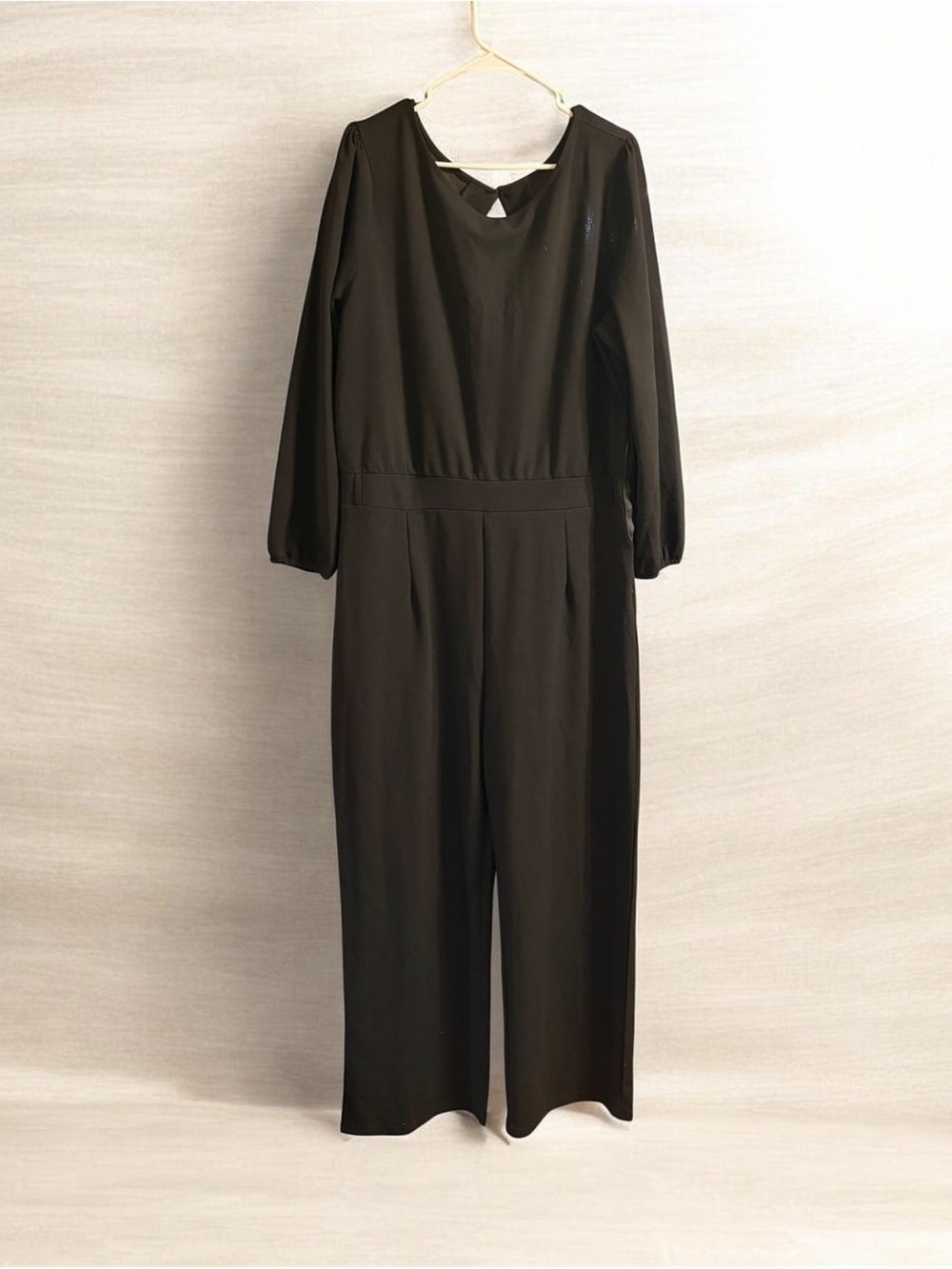 Black Long Sleeve Wide-Leg Jumpsuit - Women